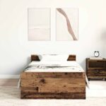 vidaXL Rám postele bez matraca, staré drevo, 75x190 cm, technické drevo – Obrázok 3