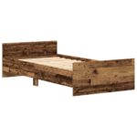 vidaXL Rám postele bez matraca, staré drevo, 75x190 cm, technické drevo – Obrázok 4