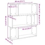 vidaXL Knižnica, čierny dub, 80x24x96 cm, imitácia dreva – Obrázok 10