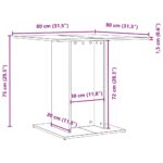 vidaXL Jedálenský stôl, čierny dub, 80x80x75 cm, imitácia dreva – Obrázok 10