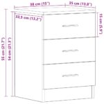 vidaXL Nočný stolík, čierny dub, 38x35x55 cm, imitácia dreva – Obrázok 12