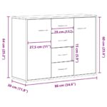 vidaXL Komoda čierna dub 88x30x64 cm, imitácia dreva – Obrázok 13