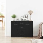 vidaXL Komoda čierna dub 88x30x64 cm, imitácia dreva – Obrázok 3
