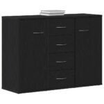 vidaXL Komoda čierna dub 88x30x64 cm, imitácia dreva – Obrázok 4