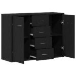 vidaXL Komoda čierna dub 88x30x64 cm, imitácia dreva – Obrázok 5