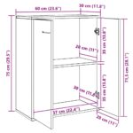 vidaXL Komoda, čierny dub, 60x30x75 cm, imitácia dreva – Obrázok 12