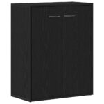 vidaXL Komoda, čierny dub, 60x30x75 cm, imitácia dreva – Obrázok 2