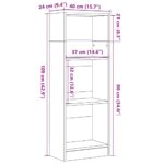 vidaXL Knižnica, čierny dub, 40x24x109 cm, imitácia dreva – Obrázok 9