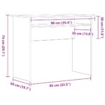 vidaXL Písací stôl čierny dub 90x50x74 cm, imitácia dreva – Obrázok 10