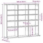 vidaXL Skrinka na CD, čierny dub, 100x23x89,5 cm, umelé drevo – Obrázok 10