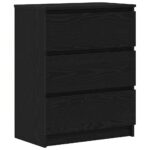 vidaXL Komoda, čierny dub, 60x35x76 cm, imitácia dreva – Obrázok 2