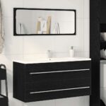 vidaXL Kúpeľňová skrinka pod umývadlo, čierny dub 100x38,5x48 cm, umelé drevo