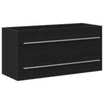 vidaXL Kúpeľňová skrinka pod umývadlo, čierny dub 100x38,5x48 cm, umelé drevo – Obrázok 2