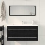 vidaXL Kúpeľňová skrinka pod umývadlo, čierny dub 100x38,5x48 cm, umelé drevo – Obrázok 3