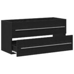 vidaXL Kúpeľňová skrinka pod umývadlo, čierny dub 100x38,5x48 cm, umelé drevo – Obrázok 5