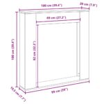 vidaXL Krbový rám čierny dub 100x20x100 cm imitácia dreva – Obrázok 10