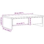 vidaXL Stojan na monitor so zásuvkami, čierny dub, 50x27x15 cm, technické drevo – Obrázok 12
