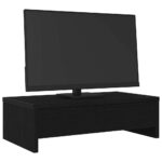 vidaXL Stojan na monitor so zásuvkami, čierny dub, 50x27x15 cm, technické drevo – Obrázok 4