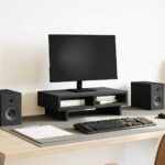 vidaXL Stojan na monitor, čierny dub, 50x27x15 cm, umelé drevo