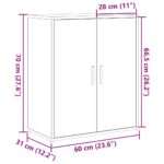 vidaXL Komoda, čierny dub, 60x31x70 cm, imitácia dreva – Obrázok 11