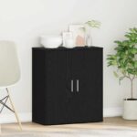 vidaXL Komoda, čierny dub, 60x31x70 cm, imitácia dreva – Obrázok 3