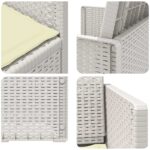 vidaXL Záhradné jedálenské stoličky 2 pcs Biela a krémová PP – Obrázok 8