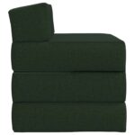 vidaXL Skladacia pohovka na spaní Tmavozelená 200 x 70 x 15 cm Látka – Obrázok 4