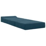 vidaXL Skladacia pohovka na spaní Modrá 200 x 70 x 15 cm Zamat – Obrázok 3