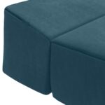 vidaXL Skladacia pohovka na spaní Modrá 200 x 70 x 15 cm Zamat – Obrázok 6