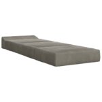 vidaXL Skladacia pohovka na spaní Svetlosivá 200 x 70 x 15 cm Zamat – Obrázok 3