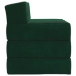 vidaXL Skladacia pohovka na spaní Tmavozelená 200 x 70 x 15 cm Zamat – Obrázok 4