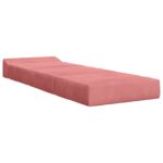 vidaXL Skladacia pohovka na spaní Ružová 200 x 70 x 15 cm Zamat – Obrázok 3