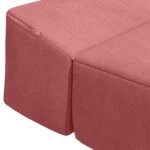 vidaXL Skladacia pohovka na spaní Ružová 200 x 70 x 15 cm Zamat – Obrázok 6