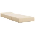 vidaXL Skladacia pohovka na spaní Krémová 200 x 70 x 15 cm – Obrázok 3