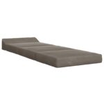 vidaXL Skladacia pohovka na spaní Svetlosivá 200 x 70 x 10 cm Zamat – Obrázok 2