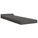 vidaXL Skladacia pohovka na spaní Tmavosivá 200 x 70 x 10 cm Zamat – Obrázok 2