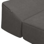 vidaXL Skladacia pohovka na spaní Tmavosivá 200 x 70 x 10 cm Zamat – Obrázok 5