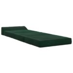 vidaXL Skladacia pohovka na spaní Tmavozelená 200 x 70 x 10 cm Zamat – Obrázok 2