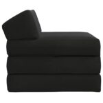 vidaXL Skladacia pohovka na spaní Čierna 200 x 70 x 10 cm Zamat – Obrázok 3