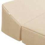vidaXL Skladacia pohovka na spaní Krémová 120 x 60 x 49 cm Látka – Obrázok 5
