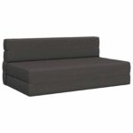 vidaXL Skladacia pohovka na spaní Tmavosivá 152 x 86,5 x 60 cm Látka – Obrázok 2