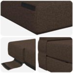 vidaXL Skladacia pohovka na spaní Sivohnedá 152 x 86,5 x 60 cm Látka – Obrázok 6