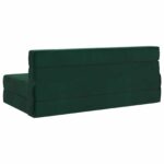 vidaXL Skladacia pohovka na spaní Tmavozelená 152 x 86,5 x 60 cm Látka – Obrázok 5