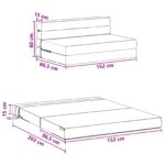 vidaXL Skladacia pohovka na spaní Krémová 152 x 86,5 x 60 cm Látka – Obrázok 9