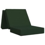vidaXL Skladacia pohovka na spaní 75 x 63 x 45 cm Tmavozelená – Obrázok 2