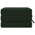vidaXL Skladacia pohovka na spaní 75 x 63 x 45 cm Tmavozelená – Obrázok 4