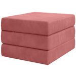 vidaXL Skladacia pohovka na spaní 75 x 63 x 45 cm Ružová – Obrázok 5