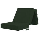 vidaXL Skladacia pohovka na spaní 90 x 63 x 45 cm Tmavozelená – Obrázok 3