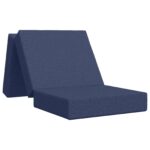vidaXL Skladacia pohovka na spaní 90 x 63 x 45 cm Modrá – Obrázok 2