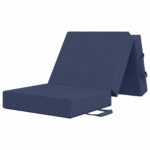 vidaXL Skladacia pohovka na spaní 90 x 63 x 45 cm Modrá – Obrázok 3